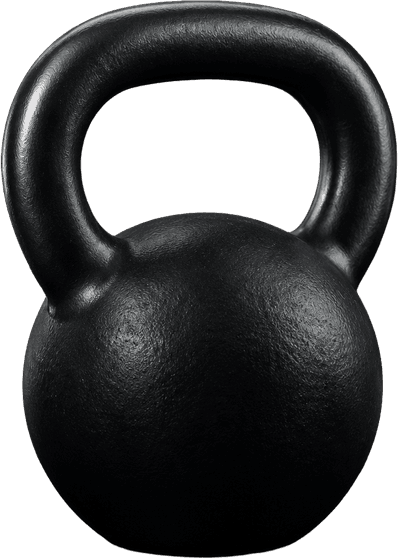 Zwarte competition kettlebell van 24 kilogram